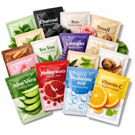 Mascarillas Faciales Coreanas Surtidas – Pack de 10 Piezas Hidratantes con Extractos Naturales – Skincare Coreano K-Beauty para Cuidado del Rostro