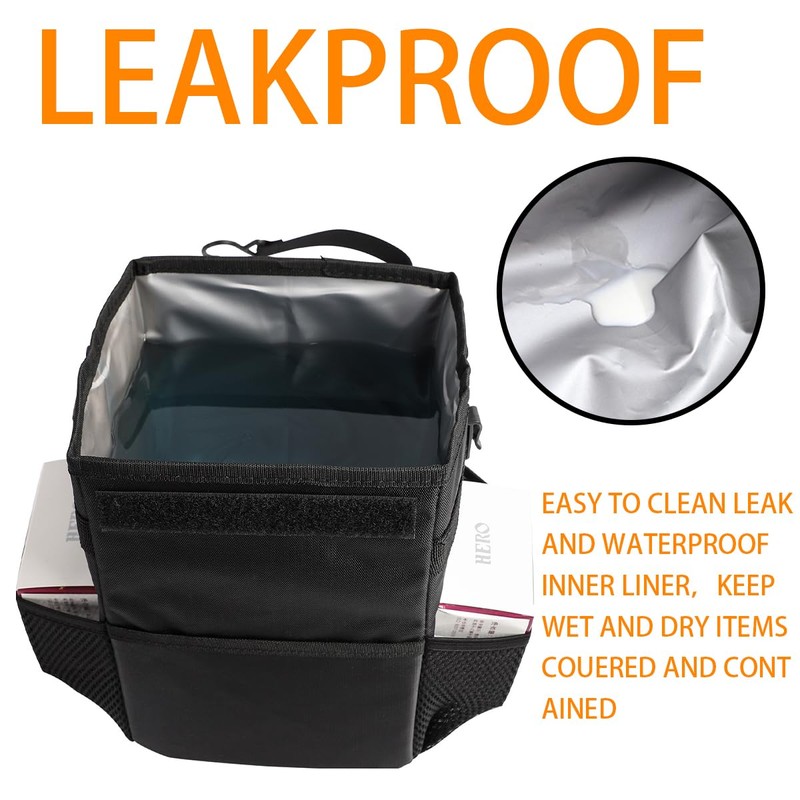 JNNJ Car Rubbish Bin, Foldable Oxford Fabric, Leak-proof Rubbish Bin,