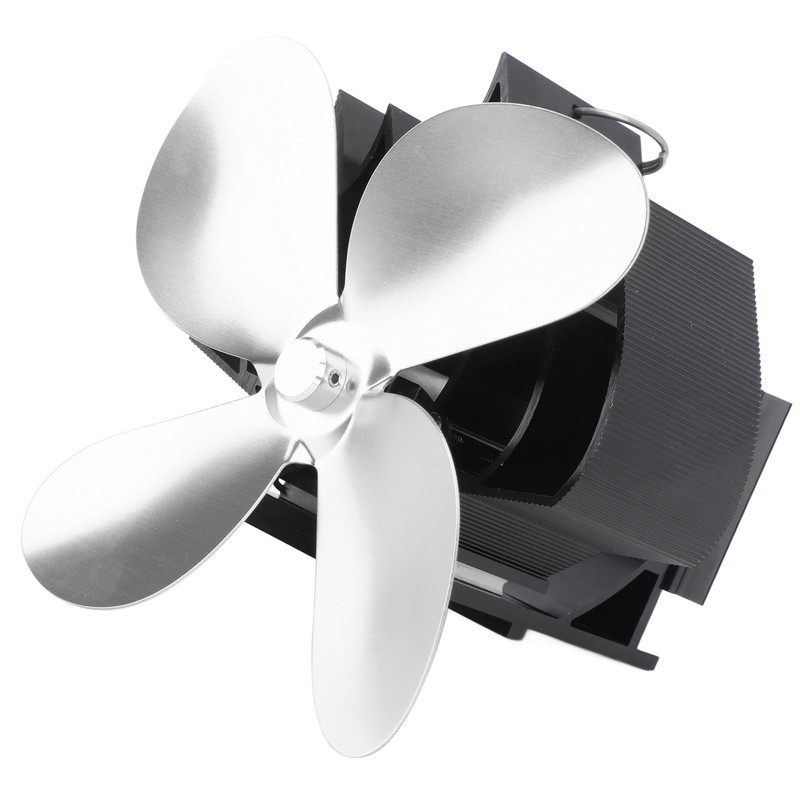 Wall Mounted Fireplace Fan 4 Blade Heat Powered Wood Stove