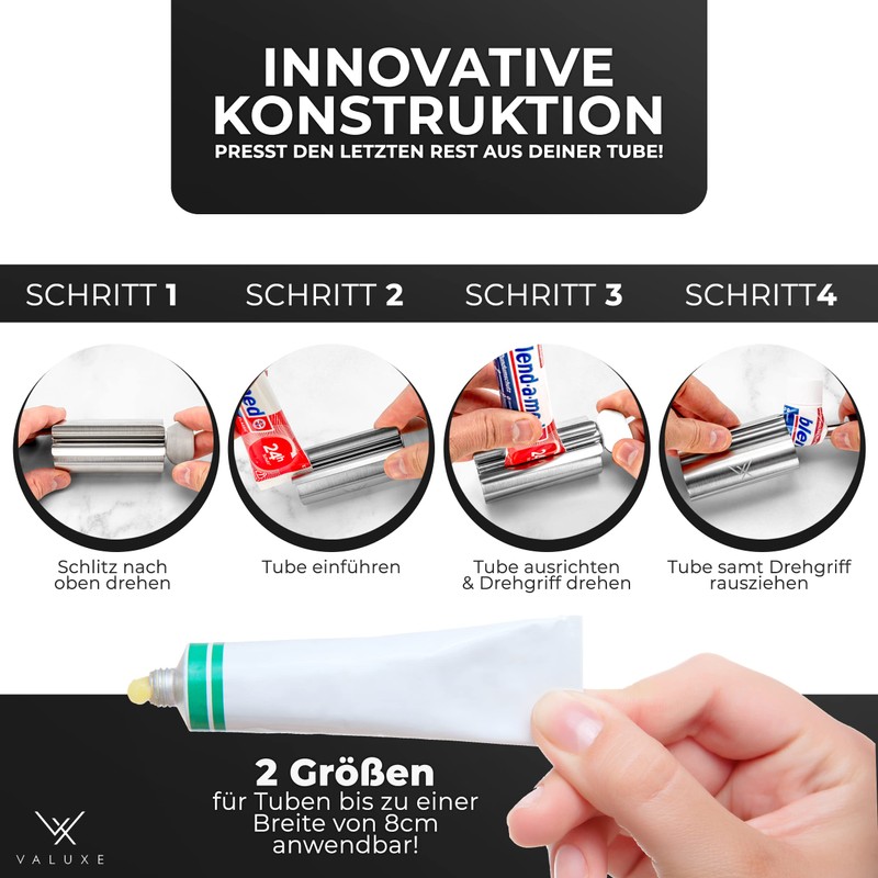 VALUXE® Premium Tube Squeezer [2 Sizes] - Stainless Steel Toothpaste