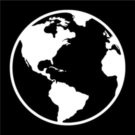 Earth Globe Planet Earth Decal Sticker - Star, Sun, Window, Wall, Car Sign, Car Decal - Many Sizes and Colors (24" Diameter)