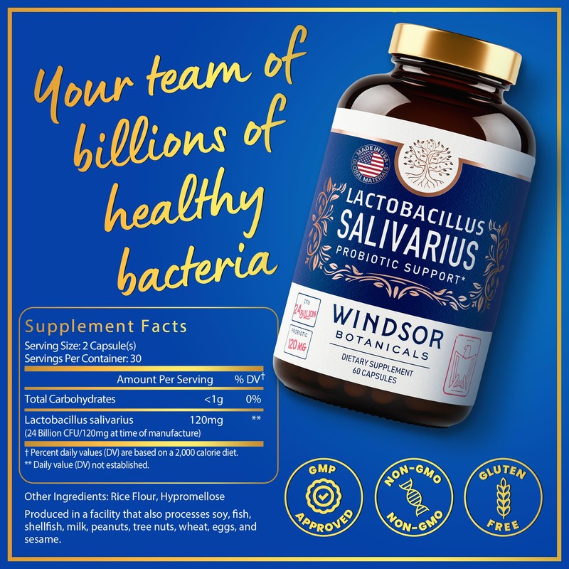Lactobacillus Salivarius Probiotic - 24bn CFU L Salivarius Dental Probiotics