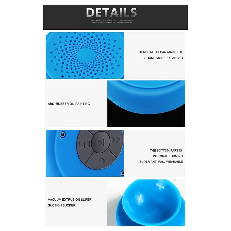 AquaSound Small Bluetooth Speaker Portable Wireless Outdoor Camping Gear Hiking