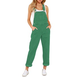 GRAPENT Overalls Plus Size Green Overalls Womens Overall Jumpsuit Jean Romper for Women Denim Outfit Jean Jumpsuit Color Evergreen Size X-Large 16 18