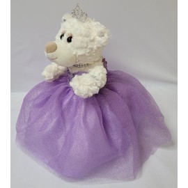 KINNEX COLLECTIONS SINCE 1997 12" Quince Anos Quinceanera Last Doll Teddy Bear with Dress (Centerpiece) ~ ARC09831-5 (Lavender)