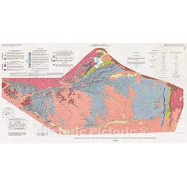 Historic Pictoric Map : Economic Geology of The South Pass Granite-Greenstone Belt, Southern Wind River Range, Western Wyoming, 1991 Cartography Wall Art : 45in x 24in