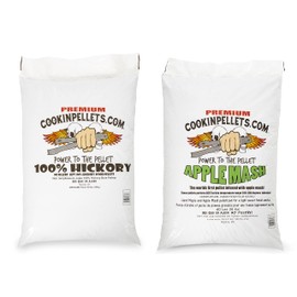CookinPellets Premium Hickory Grill Smoker Smoking Wood Pellets, 40 Pound Bag Bundle with CookinPellets Apple Mash Hard Maple Smoker Smoking Wood Pellets, 40 Pound Bag