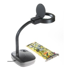 SE - 3.5X Magnification Table Lamp with Fluorescent Light - Flexible Gooseneck, Heavy Base, Cool White Lighting - Ideal for Craftsmen, Jewelers, Hobbyists - 12" Adjustable Neck, 110V-120V -MC353B