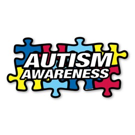 Autism Awareness Puzzle Piece Magnet by Magnet America Is 4" x 8" Made for Vehicles and Refrigerators