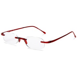 Scojo Gels Rimless Reading Glasses, Flame Frame/Clear Lens, 1.50 + 1.5