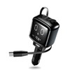 3-in-1 Retractable Car Charger with Funny Expression Light Voltage Display