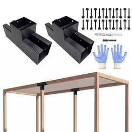 VoTwoofv Pergola Bracket kit 6" x 6",3-Way T-Shaped Bracket Woodworks Pergola kit for Wood Beam (Actual: 5.5" x 5.5'') Outdoor Gazebos,Patio Pergolas,Log Cabins (2 Pack)…
