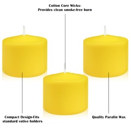 9-Pack 1.25-Inch Yellow Votive Candles, Unscented Small Tealight Candle for Home Decor Summer Special Occasions