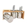 WSKC Flatware Caddy Stainless Steel Cutlery Holder with Wood Base,