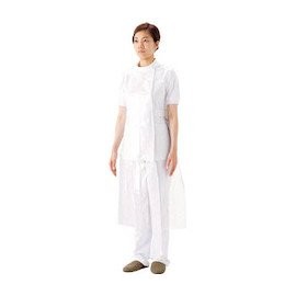 Saraya 51077 Plastic Apron, Sleeveless, 50 Pieces, White