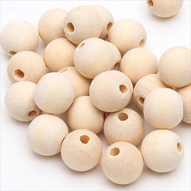 COLORBIRD Wood Beads, Handmade Accessories, Parts, Crafts, Necklaces, Craft Supplies, Bead Accessories (0.8 inches (20 mm), Approximately 50 Pieces