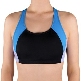 MYLILY Bikini Top Sporty Black Bikini Girls Black Swimwear Teenager Sports Bikini Fashion Teenager Bikini Top Oeko-Tex Turquoise Lilac Details Racerback Sporty, Black / Turquoise / Lilac, 158