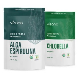Chlorella Y Espirulina Orgánica Polvo 300g Vizana Nutrition                                                                                           