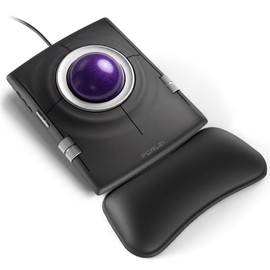 PORLEI Wired Trackball Mouse, Ergonomic Finger Control Trackball with 55mm Large Ball, 4-Level Adjustable DPI, Ambidextrous Design, Wrist Rest Included, Compatible for PC, Laptop, Mac, Windows-Purple