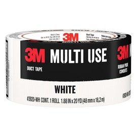 3M 3M Multi-Use Colored Duct Tape, White with Strong Adhesive and Water-Resistant Backing, Multi-Surface 3M Duct Tape for Indoor and Outdoor Use, 1.88 Inches x 20 Yards, 1 Roll (3920-WH)