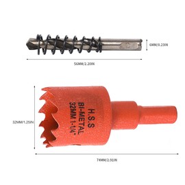 Dribotway 32mm 1-1/4'' Hole Saw, Bi-Metal Hole Saw Drill Bit High Speed Steel, Cutting Circular Holes, for Wood and Metal, Can Easily Drill Wood, Plastic, Plywood, Thin Metal