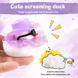 XIHIRCD Car Ducks for Dashboard, Cute Car Rubber Duck Ornament Purple Duck Decoration Accessories with Glasses Hat Skirt for Car Table Refrigerator Decoration