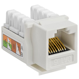 RJ45 CAT6 Keystone Jacks - Punch Down (White)