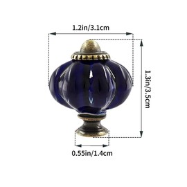 Eledabra Navy Blue Vintage Ceramic Cabinet Knobs, Dresser Knobs with Mounting Screws 4pcs