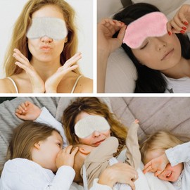 KKUADCEHI KKUADCEHI 1 Pcs Colors Eye Mask for Sleeping, Sleepover Stuff, Soft, Elastic Band Plush Sleeping Eye Mask, for Everyone Travel Nap Sleeping (White,Pink)