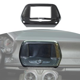 RT-TCZ for Camaro Radio 7" Display Screen Trim Cover for Chevy Camaro 2017 up Black ABS Carbon Fiber Interior Accessories (7" Display Screen Version)