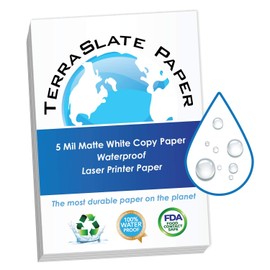 TerraSlate Copy Paper Waterproof Laser Printer, Rain Weatherproof, 5 MIL, A4 210 x 297 mm, 25 Sheets