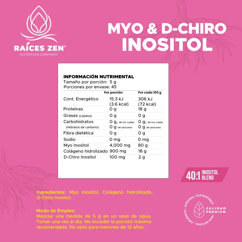 Races Zen Myo D-Chiro Inositol Super Premium Proporcin 401 En