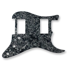 VANSON Premium Quality Scratchplate Pickguard DIRECT FIT for USA, MEX Fender Stratocaster Strat, HH (3 Ply, Black Pearl (BP/W/B))