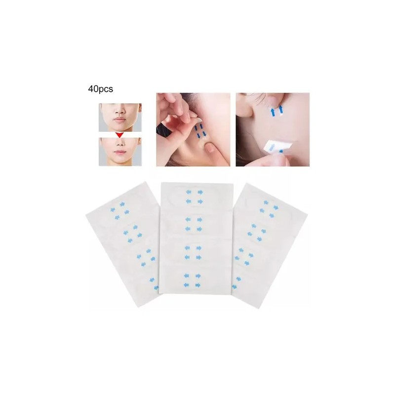 Parche De Estiramiento Facial Forma De V Transpirable 40pz
