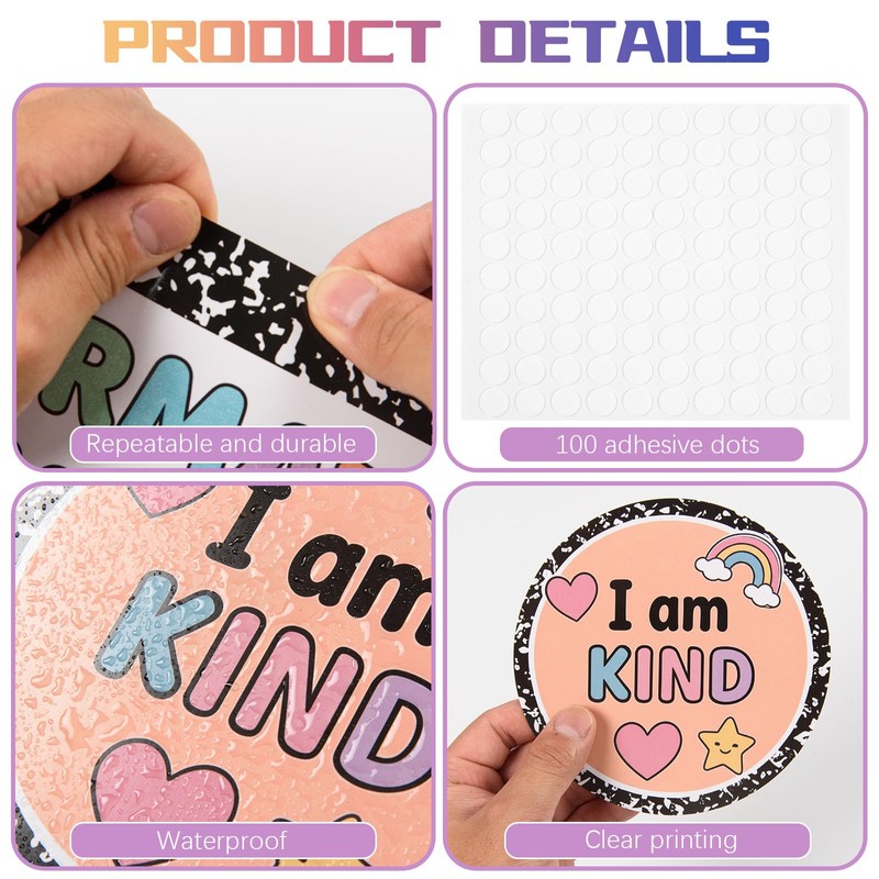 ARCHCRTC 22 Pieces Affirmation Station Composition Notebook Bulletin Board Decorations