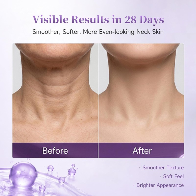 Magic Collagen Fullerene Neck Cream with Roller,Tighte &Lift Firming,2 Pack