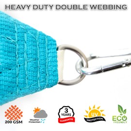 Royal Shade 18' x 18' x 18' Turquoise Triangle Sun Shade Sail Canopy Outdoor Patio Fabric Screen Awning RTAPT18-95% UV Blockage, Heavy Duty, Water & Air Permeable (We Make Custom Size)