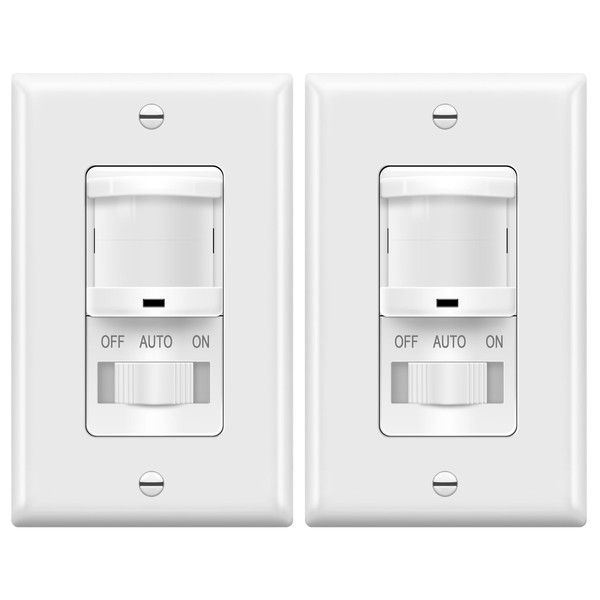 TOPGREENER In-Wall PIR Motion Sensor Light Switch, Single Pole Occupancy