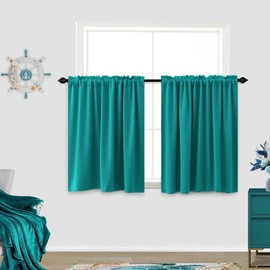 KOUFALL Laundry Room Cover Up Curtains for Shelves and Storage Privacy Short Small Blackout Curtains to Hide Clutter Washer and Dryer Washing Machine Storage Boxes