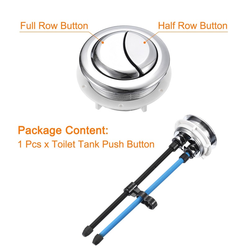 sourcing map Toilet Tank Button, 48mm(1.89") Thread Diameter Dual Push