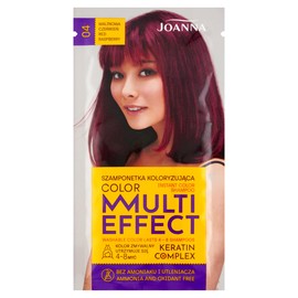 Joanna Multi Effect Tint Shampoo - Hair Dye Shampoo in Bag - Durability 4 to 8 Washes - Hair Dye without Ammonia and Oxidant - Raspberry Red