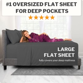 Twin XL Sheets Sets – Bed Sheets Twin XL Deep Pocket Sheets – XL Twin Sheets 3 Piece Set Real 16” Deep Pockets Fitted Sheet Perfectly–Fit Oversize Flat Sheet – 1 Zipper Closure Pillowcase – Dark Grey