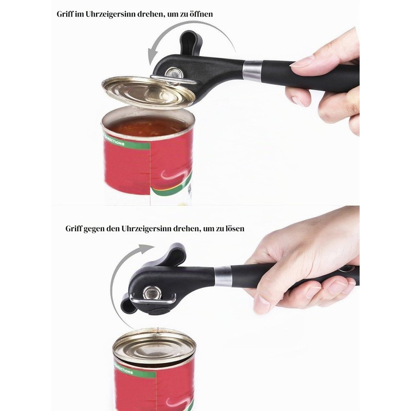 iheyfill safety can opener, stainless steel, ergonomic non-slip design with