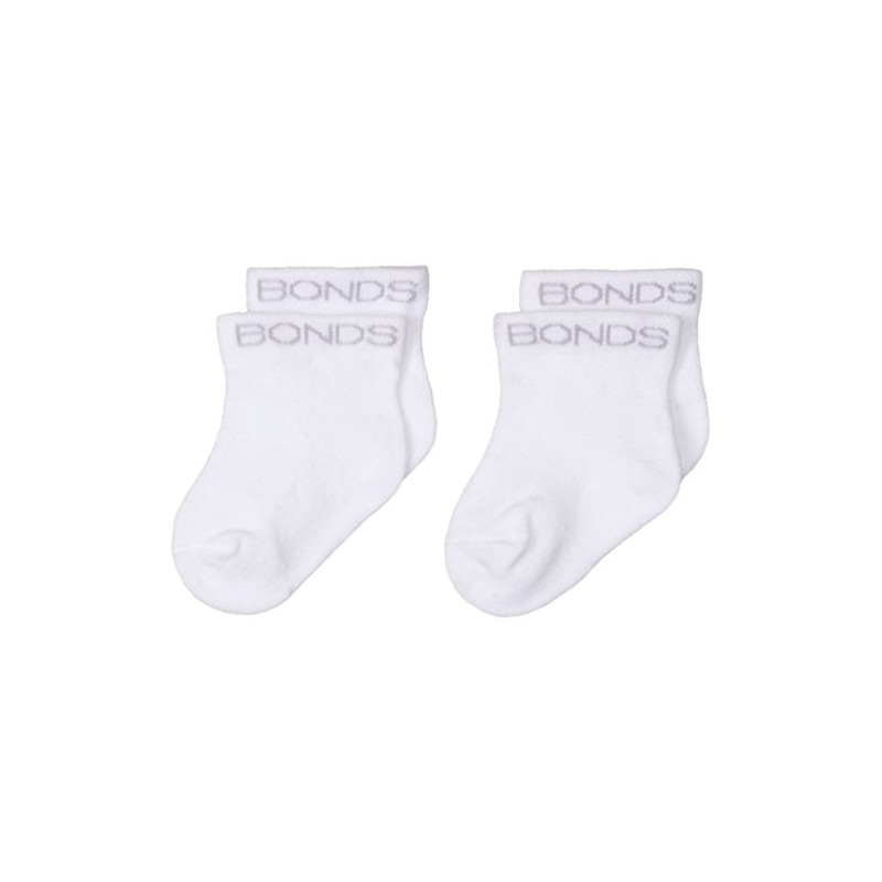 Bonds Baby Classic Bootee Socks - 2 Pack, White (2