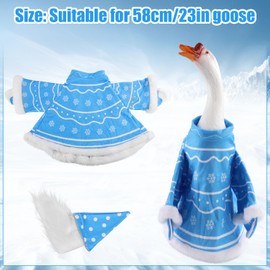 Goose Outfit, Winter Goose Outfits for Cement Goose Cute Christmas Goose Costume Yard Goose Clothing Garden Statue Clothes for Outdoor Patio Porch Lawn Statueart Goose Decoration(Dwarf)