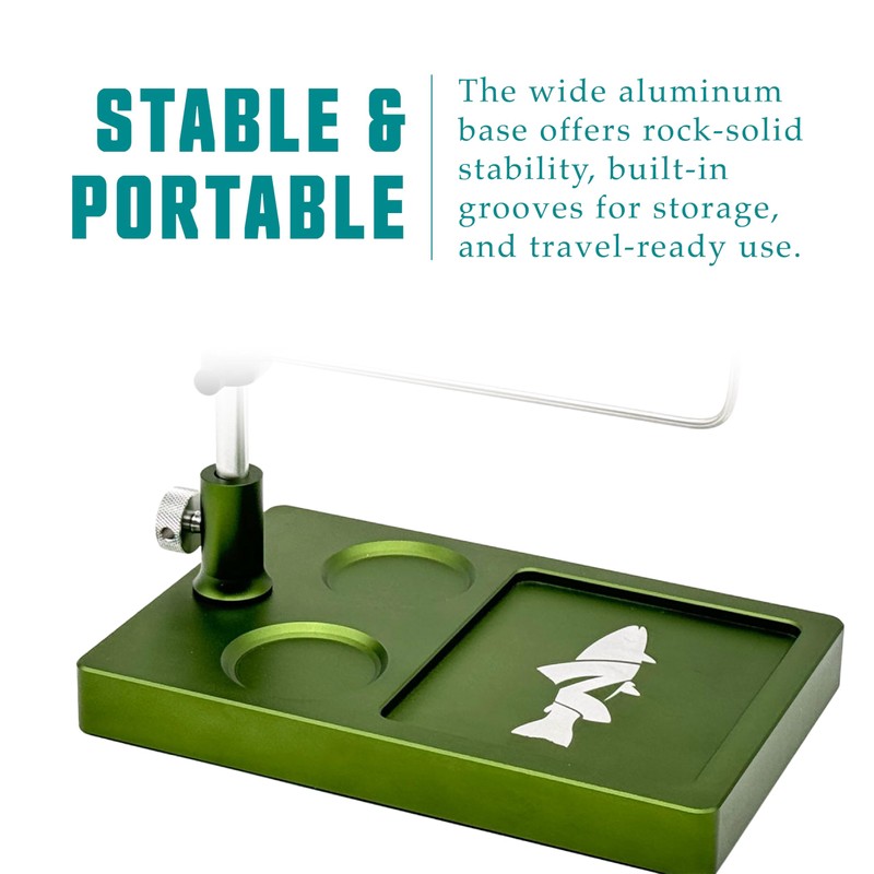 Nirvana V2 Rotary Fly Tying Vise with Travel Base (Olive)