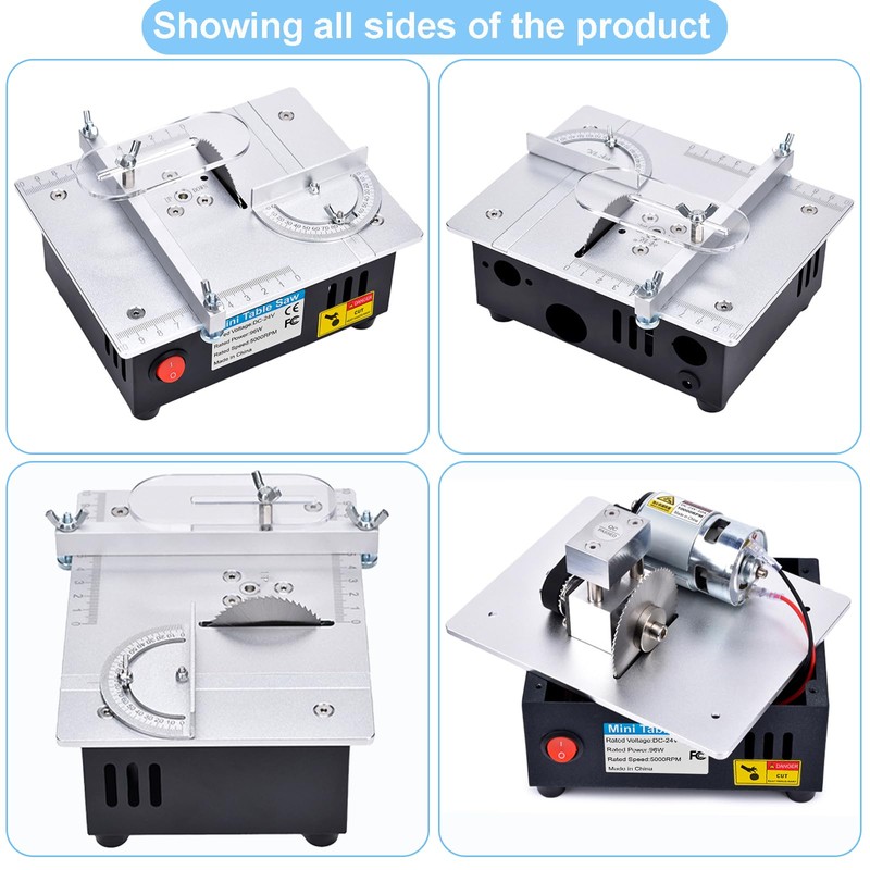 [TIMILAND] Mini Multi-Functional Table Saw S6【Cutter Speed、Angle、0-1/2inch hight Adjustable】with seven