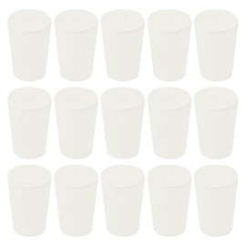 sourcing map Rubber Tapered Plug 14mm to 19mm Solid Test Tubes Bungs Stopper White for Lab Home 15 Pieces
