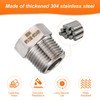 sourcing map 2pcs Stainless Steel Pipe Fitting 3/8" NPT Female