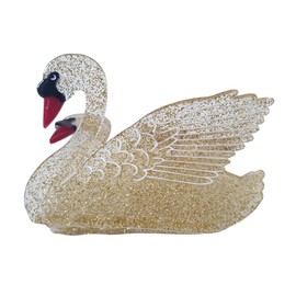 Gold Swan Hair Clips,Cellulose Acetate Hair Clips,Small Claw Clips for Girl,Hair Accessories